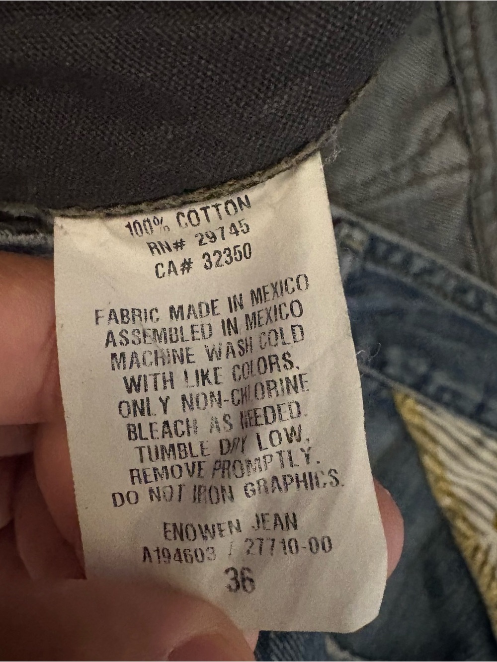 Y2K Volcom Enowen Embroidered Blue Denim Jeans Size 36x32 Surf USA Vintage Baggy - Picture 8 of 9